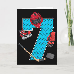 Coole 7 Eishockey 7. Geburtstagsfeier 7 Jahre alt Karte