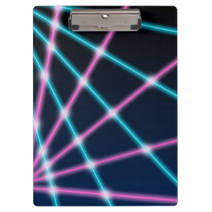 Coole 80er Laser-Lichtshow Hintergrund Retro-Neon Klemmbrett