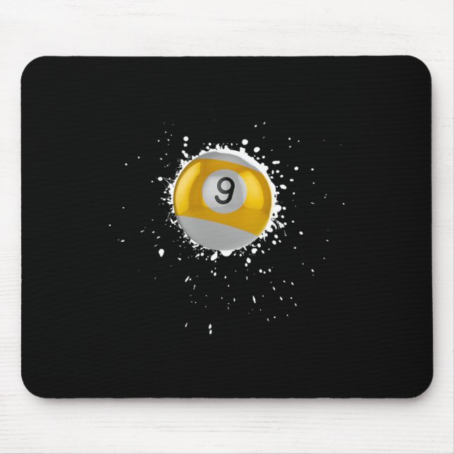 Coole 9-Ball-Nine Pool Billard Paint Spritzer Bil Mousepad (Vorne)