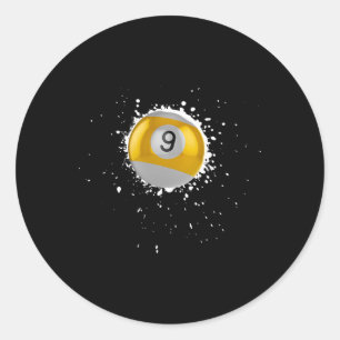 Coole 9-Ball-Nine Pool Billard Paint Spritzer Bil Runder Aufkleber