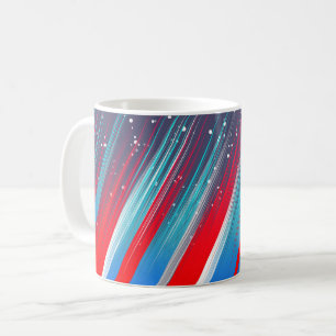 Coole Abstrakte Blaue Pinselstriche Kaffeetasse