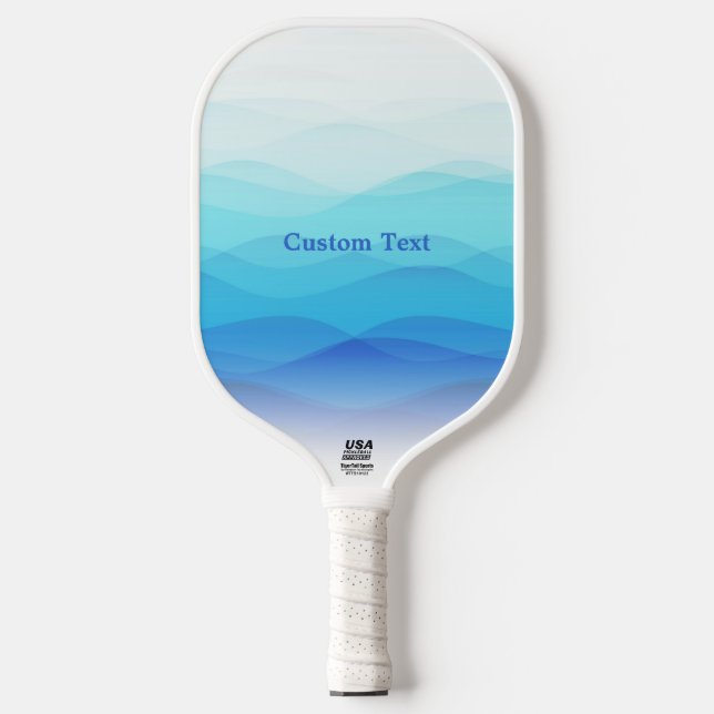 Coole Abstrakte Blauwellen Personalisiert Pickleball Schläger (Vorderseite)