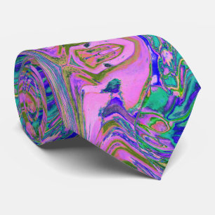 Coole Abstrakte Chartreuse und Hot Pink Groovy Ret Krawatte