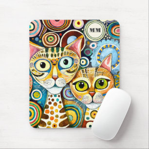 Coole abstrakte Katzen Mousepad