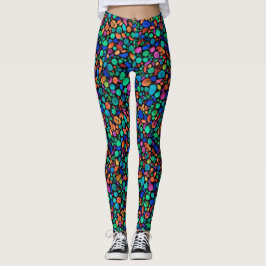 Coole Abstrakte Polka Dot Stone Wasserfarbe Leggings