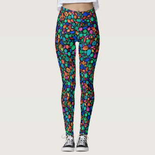 Coole Abstrakte Polka Dot Stone Wasserfarbe Leggings