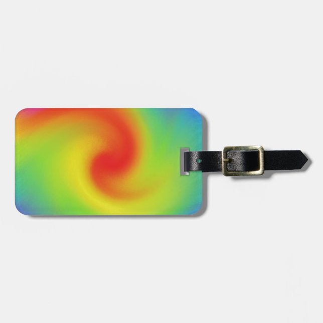 Coole Abstrakte Regenbogenkunst Gepäckanhänger (Vorderseite horizontal)