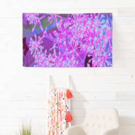 Coole Abstrakte Retro-Natur in heißrosa und Lila Banner