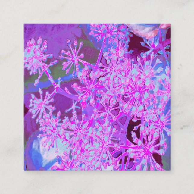 Coole Abstrakte Retro-Natur in heißrosa und Lila Empfehlungskarte (Vorderseite)