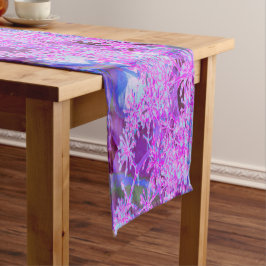 Coole Abstrakte Retro-Natur in heißrosa und Lila Kurzer Tischläufer