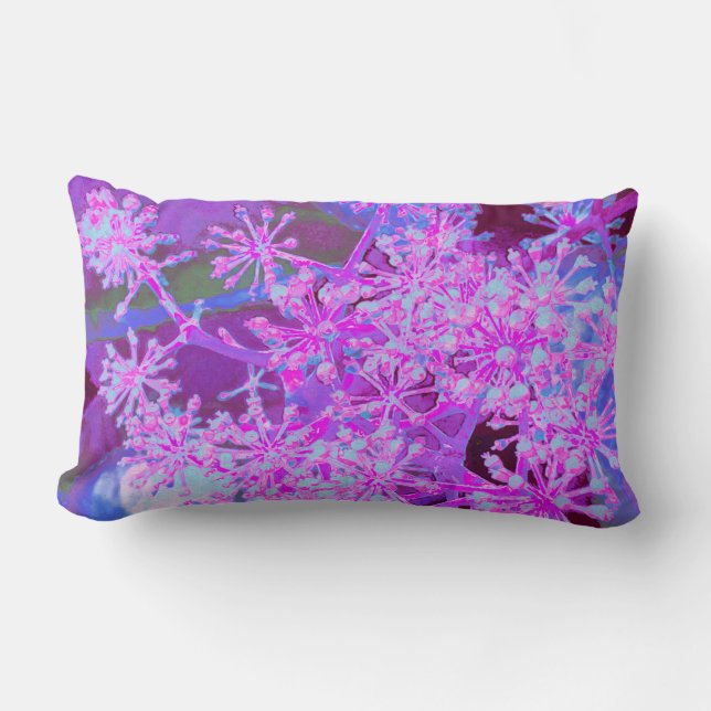 Coole Abstrakte Retro-Natur in heißrosa und Lila Lendenkissen (Vorderseite)