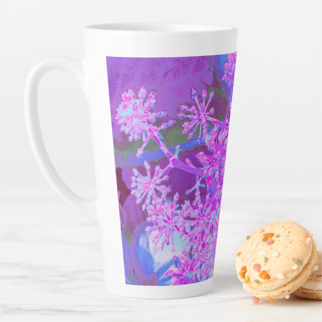 Coole Abstrakte Retro-Natur in heißrosa und Lila Milchtasse (Beispiel)