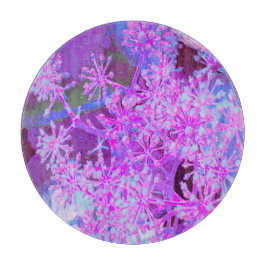 Coole Abstrakte Retro-Natur in heißrosa und Lila Schneidebrett