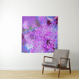 Coole Abstrakte Retro-Natur in heißrosa und Lila Wandteppich