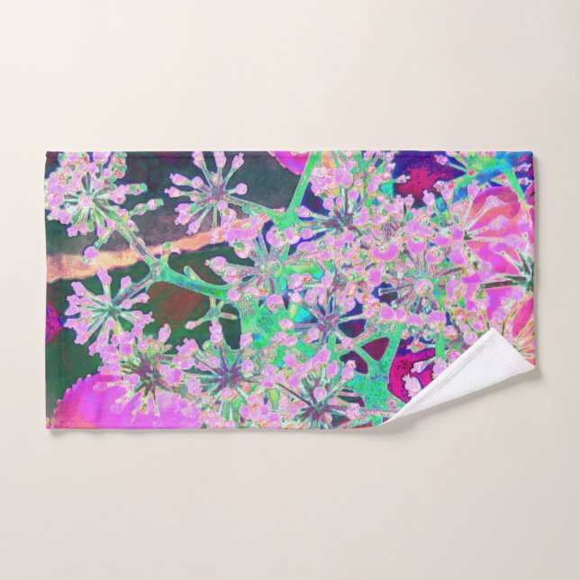 Coole Abstrakte Retro-Natur in Rosa und Kalkgrün Handtuch (Handtuch)