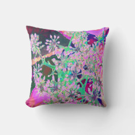 Coole Abstrakte Retro-Natur in Rosa und Kalkgrün Kissen