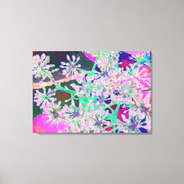 Coole Abstrakte Retro-Natur in Rosa und Kalkgrün Leinwanddruck