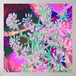 Coole Abstrakte Retro-Natur in Rosa und Kalkgrün Poster