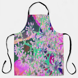 Coole Abstrakte Retro-Natur in Rosa und Kalkgrün Schürze