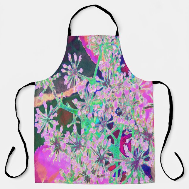 Coole Abstrakte Retro-Natur in Rosa und Kalkgrün Schürze (Vorderseite)