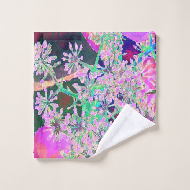 Coole Abstrakte Retro-Natur in Rosa und Kalkgrün Waschlappen (Waschlappen)