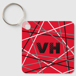 Coole Abstrakte Rot Stripter Gitarreneinträge Schlüsselanhänger