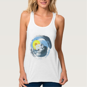 Coole Abstrakte Sonne und Wolken Tank Top