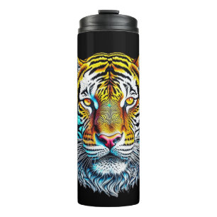 Coole Abstrakte Tigerfront Thermosbecher