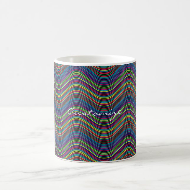 Coole Abstrakte Wavy Line Art Thunder_Cove Kaffeetasse (Mittel)