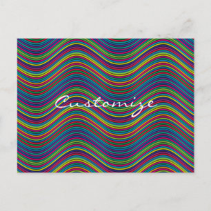 Coole Abstrakte Wavy Line Art Thunder_Cove Postkarte