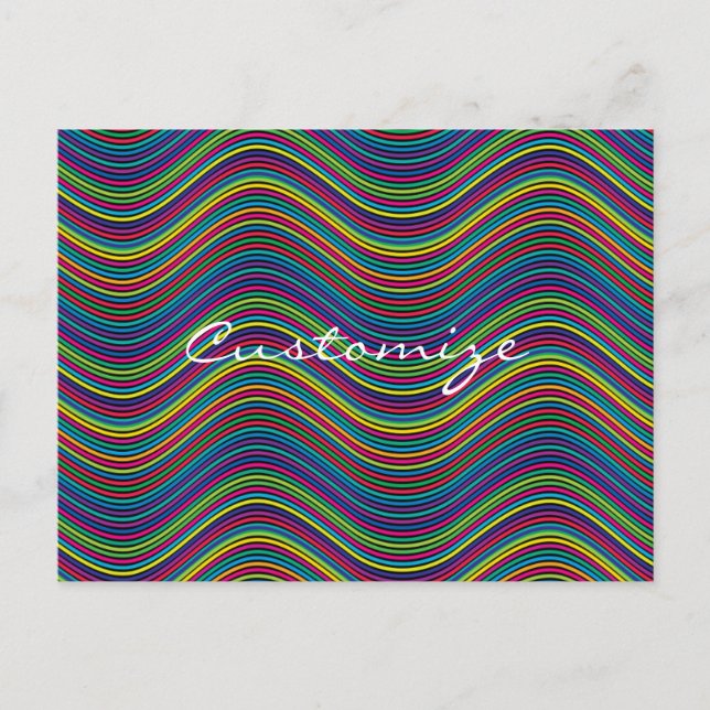 Coole Abstrakte Wavy Line Art Thunder_Cove Postkarte (Vorderseite)