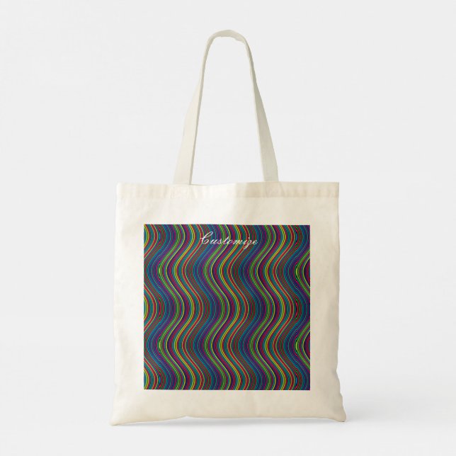 Coole Abstrakte Wavy Line Art Thunder_Cove Tragetasche (Rückseite)