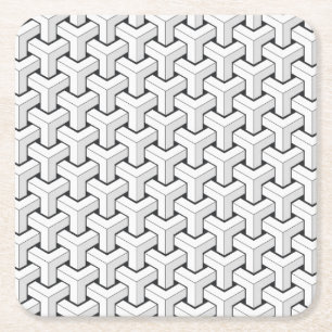 Coole, Abstrakte, Y Shaped Cubes Rechteckiger Pappuntersetzer