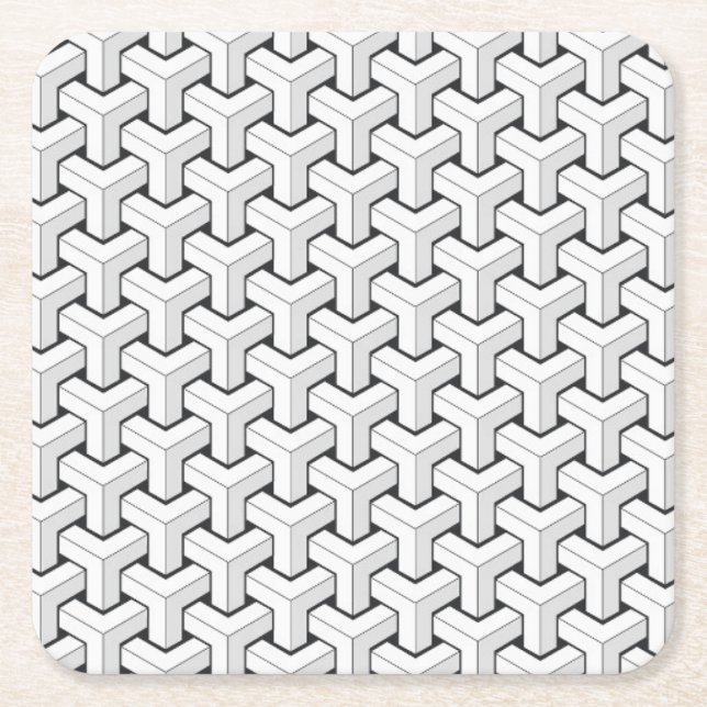 Coole, Abstrakte, Y Shaped Cubes Rechteckiger Pappuntersetzer (Vorderseite)