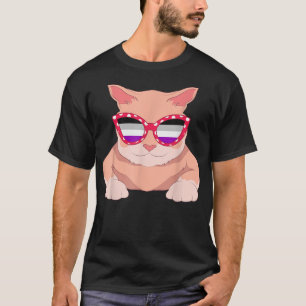 Coole Ace Pride Sonnenbrille Aseual Flag Cat LGBT T-Shirt