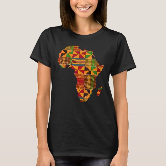 Coole Afrika Karte Kente Tuch für Männer Frauen Af T-Shirt (Vorderseite)