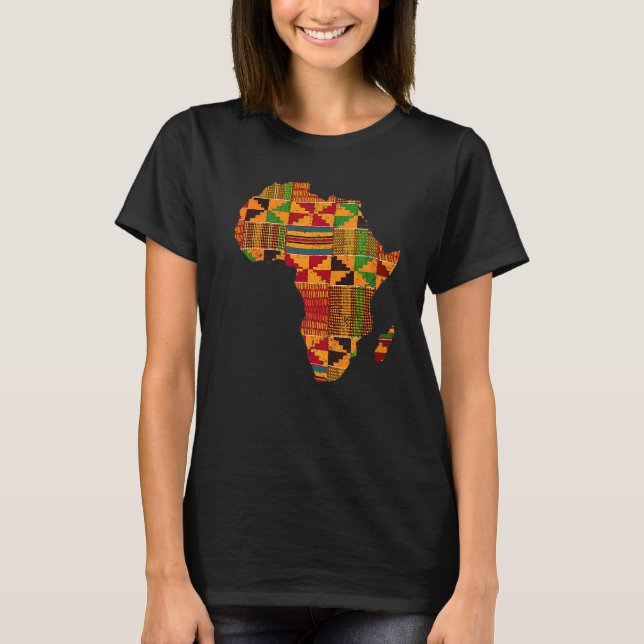 Coole Afrika Karte Kente Tuch für Männer Frauen Af T-Shirt (Vorderseite)