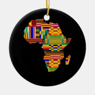 Coole Afrika Karte Kente Tuch für Wo African Lover Keramik Ornament