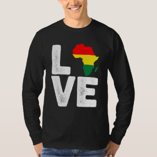 Coole Afrika Karte Liebe für Afro Men Women Black T-Shirt