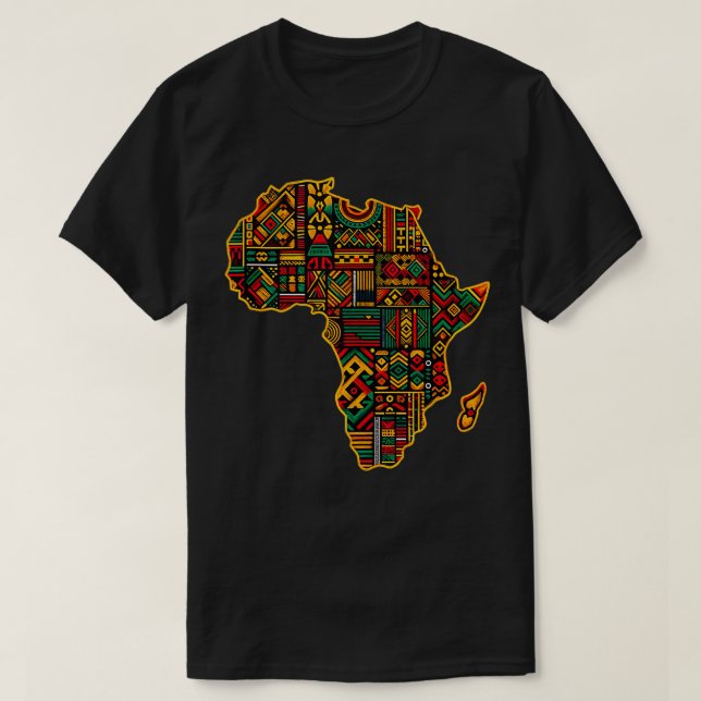 Coole Afrika Karte Männer Kente African L T-Shirt (Design vorne)