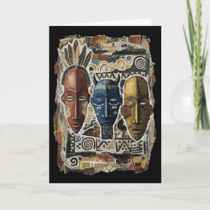 Coole afroamerikanische Tril-Masken-Kunst Schwarze Karte