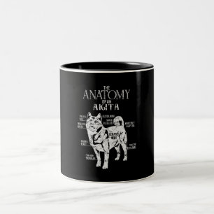 Coole Akita Anatomy Clos Geschenke Hunde Liebhaber Zweifarbige Tasse