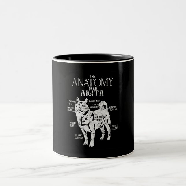 Coole Akita Anatomy Clos Geschenke Hunde Liebhaber Zweifarbige Tasse (Mittel)