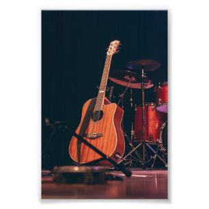 Coole akustische Gitarre Fotodruck