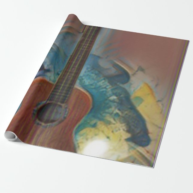 Coole akustische Gitarre Geschenkpapier (Ungerollt)
