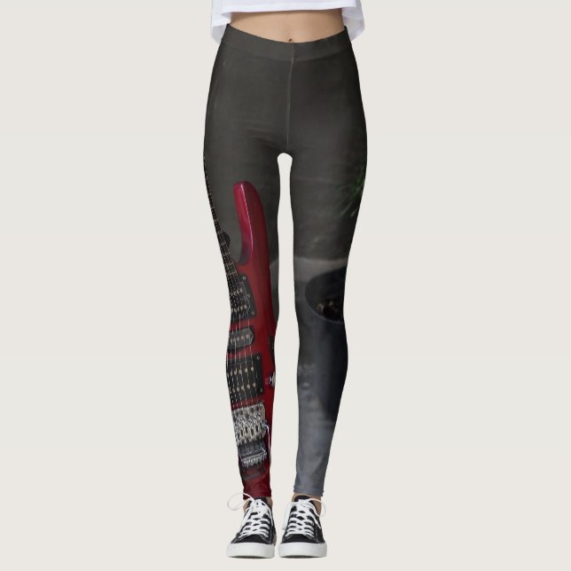 Coole akustische Gitarre Leggings (Vorderseite)