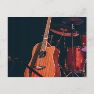 Coole akustische Gitarre Postkarte