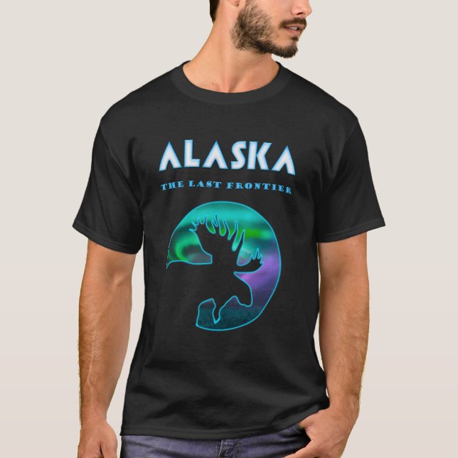 Coole Alaskan Elche mit Aurora Borealis T-Shirt (Vorderseite)