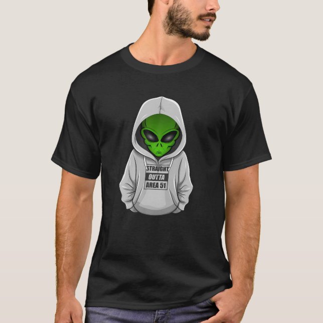 Coole Alien Halloween Costume Hoodie Straight Outr T-Shirt (Vorderseite)