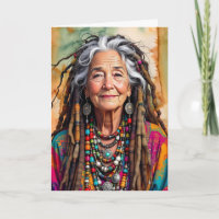 Coole Alte Dame in Dread Locks Hippie Frau Geburts